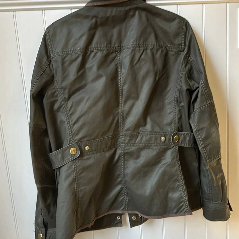 J Crew field utility cargo jacket waxed cotton heavyweight, size S green - Picture 2 of 3